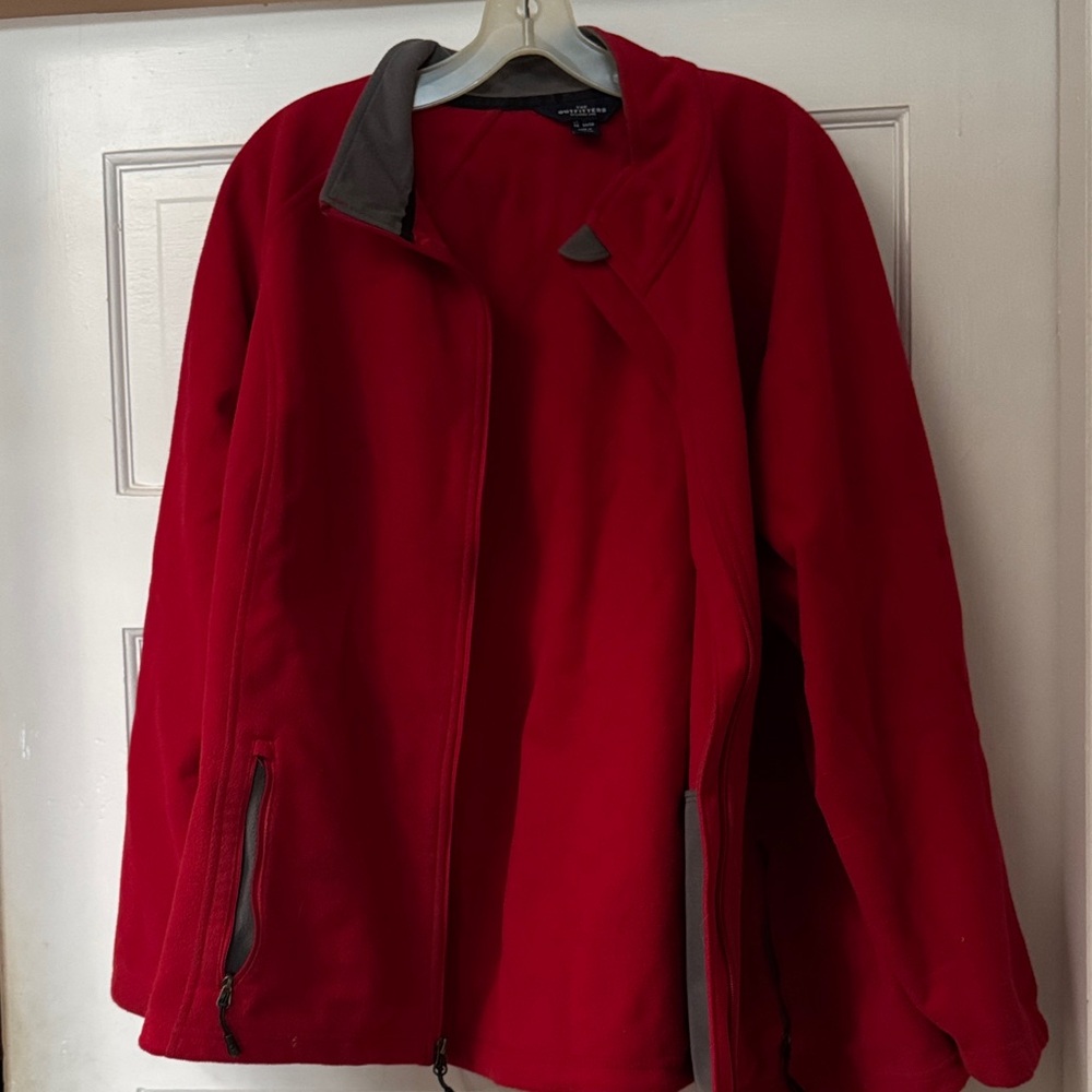 Lands End Plus Size Women's Red Fleece Jacket